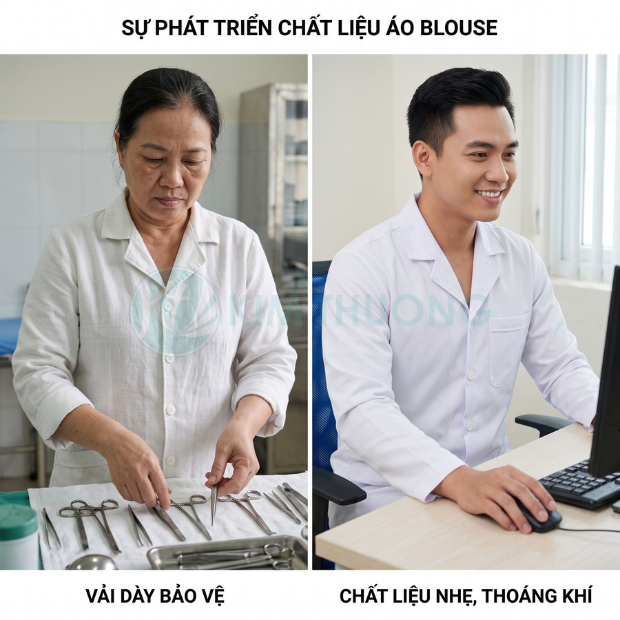 So sánh áo blouse y tế vải dày bảo vệ và áo blouse chất liệu nhẹ thoáng khí cho nhân viên y tế