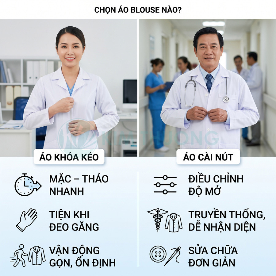 Áo blouse có khóa kéo có tiện hơn loại cài nút không?