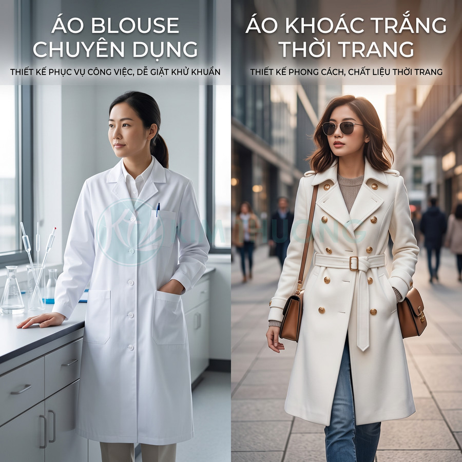 Áo blouse có khác áo khoác trắng thông thường không?