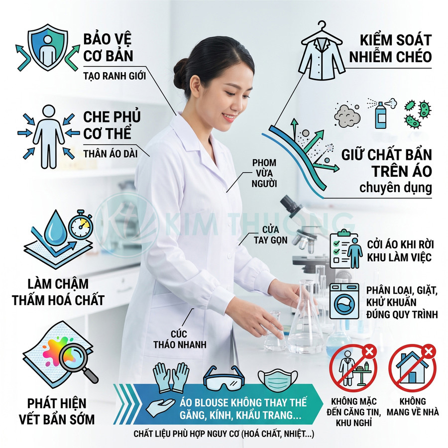 Vì sao phải mặc áo blouse trong phòng thí nghiệm?