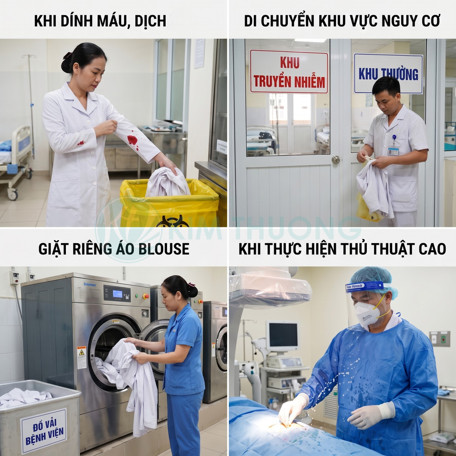 Quy trình sử dụng và giặt áo blouse bác sĩ trong bệnh viện để đảm bảo an toàn vệ sinh