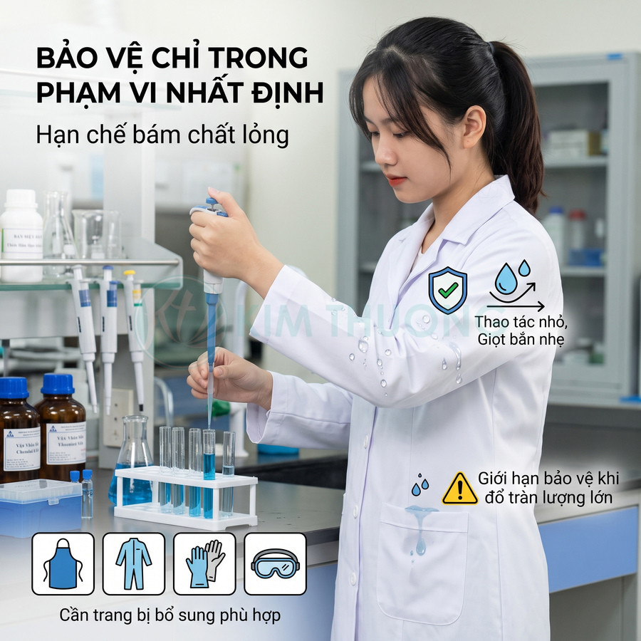 Áo blouse phòng thí nghiệm chống bám chất lỏng cho nữ kỹ thuật viên hóa học