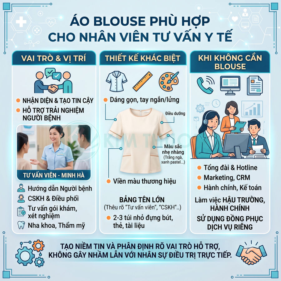 Áo blouse có phù hợp cho nhân viên tư vấn tại cơ sở y tế không?