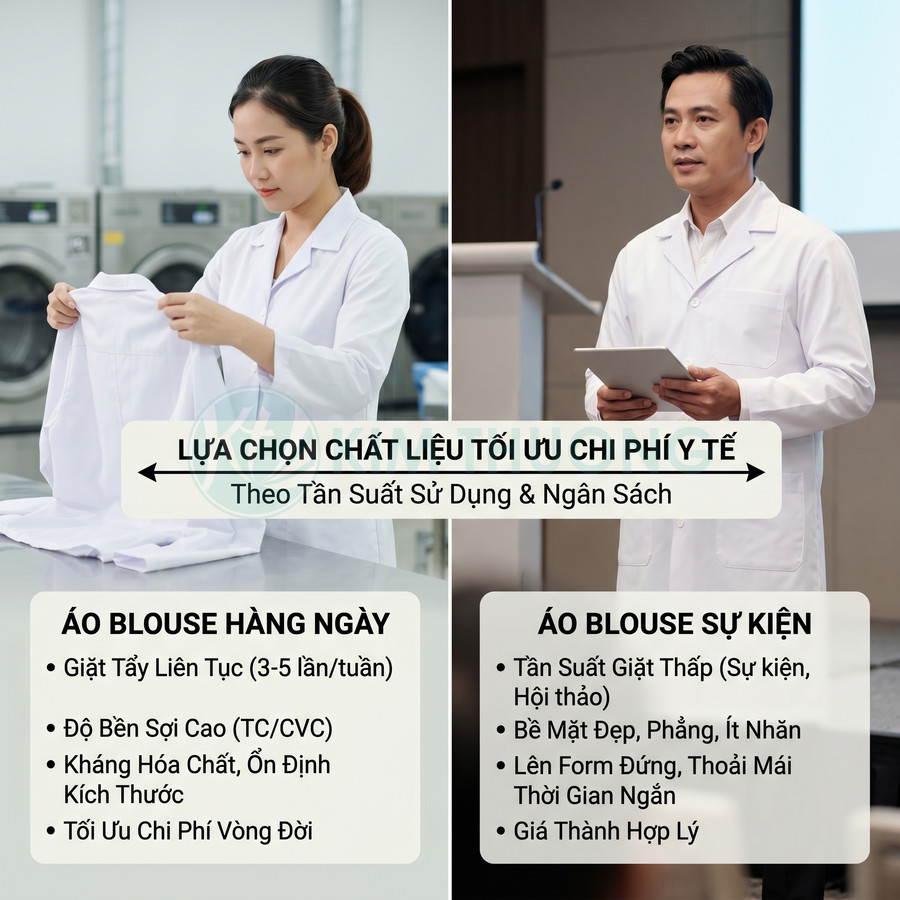 Áo blouse y tế trắng cho nhân viên bệnh viện, phù hợp sử dụng hàng ngày và sự kiện, tối ưu chi phí và độ bền