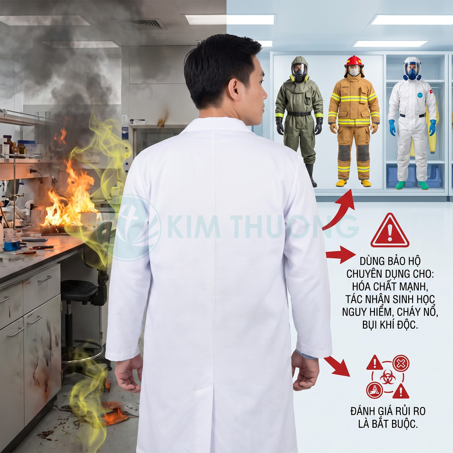 Các bộ quần áo bảo hộ chuyên dụng cho môi trường hóa chất, tác nhân sinh học và nguy cơ cháy nổ