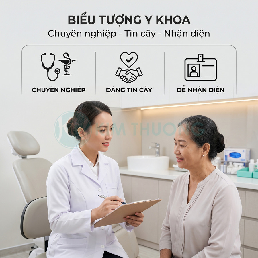 Bác sĩ nữ tư vấn sức khỏe cho bệnh nhân lớn tuổi trong phòng khám hiện đại, thể hiện sự chuyên nghiệp tin cậy