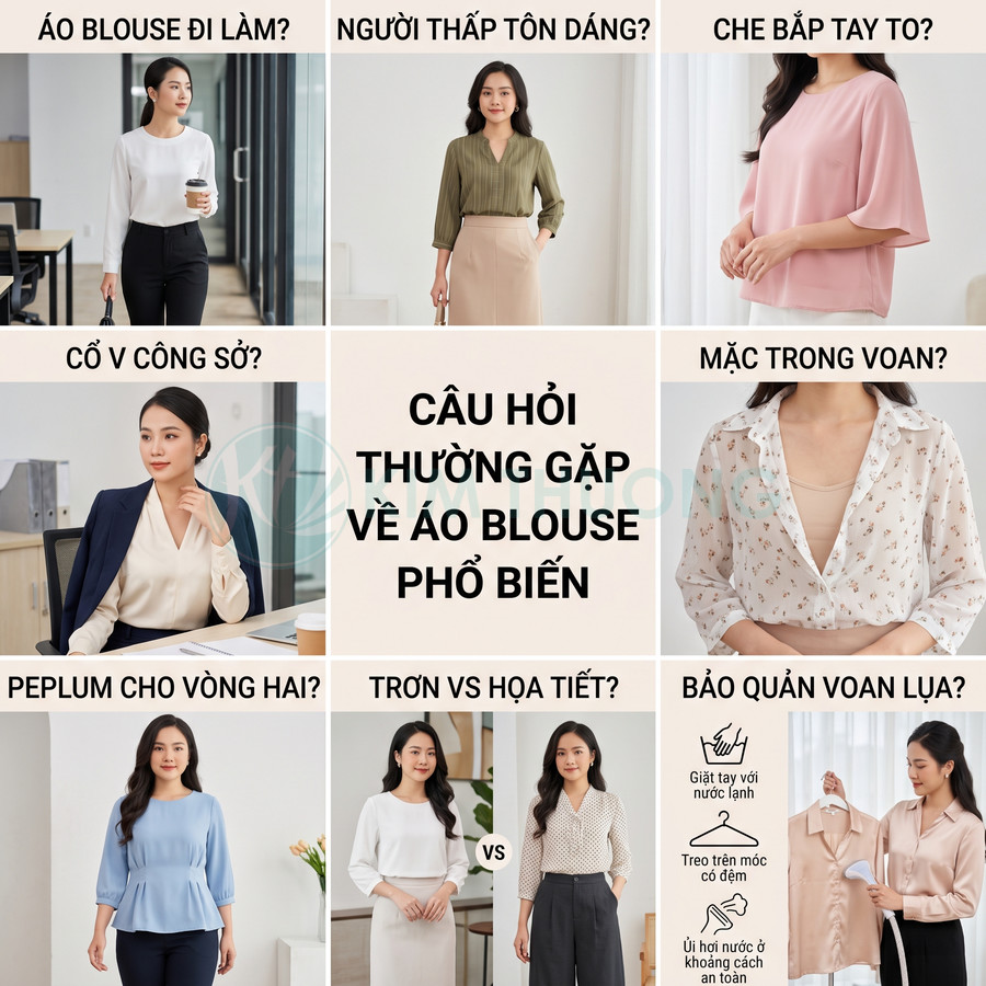 Các mẫu áo blouse công sở nữ nhiều kiểu dáng và màu sắc cùng hướng dẫn chọn và bảo quản voan lụa