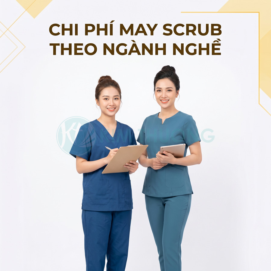 Hai nữ nhân viên y tế mặc đồng phục scrub xanh cầm bảng ghi chú và máy tính bảng