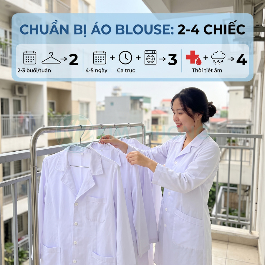 Áo blouse thực tập bệnh viện cần chuẩn bị bao nhiêu chiếc?
