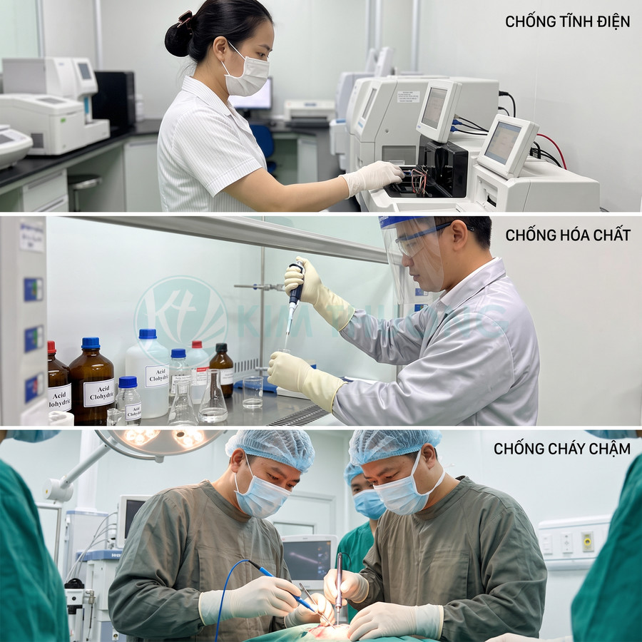 Quần áo bảo hộ y tế chống tĩnh điện chống hóa chất chống cháy chậm cho phòng thí nghiệm và phẫu thuật