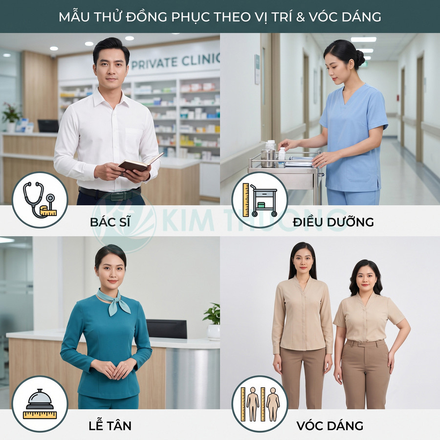 Mẫu đồng phục bác sĩ, điều dưỡng, lễ tân và nhân viên y tế nữ với nhiều kiểu dáng khác nhau