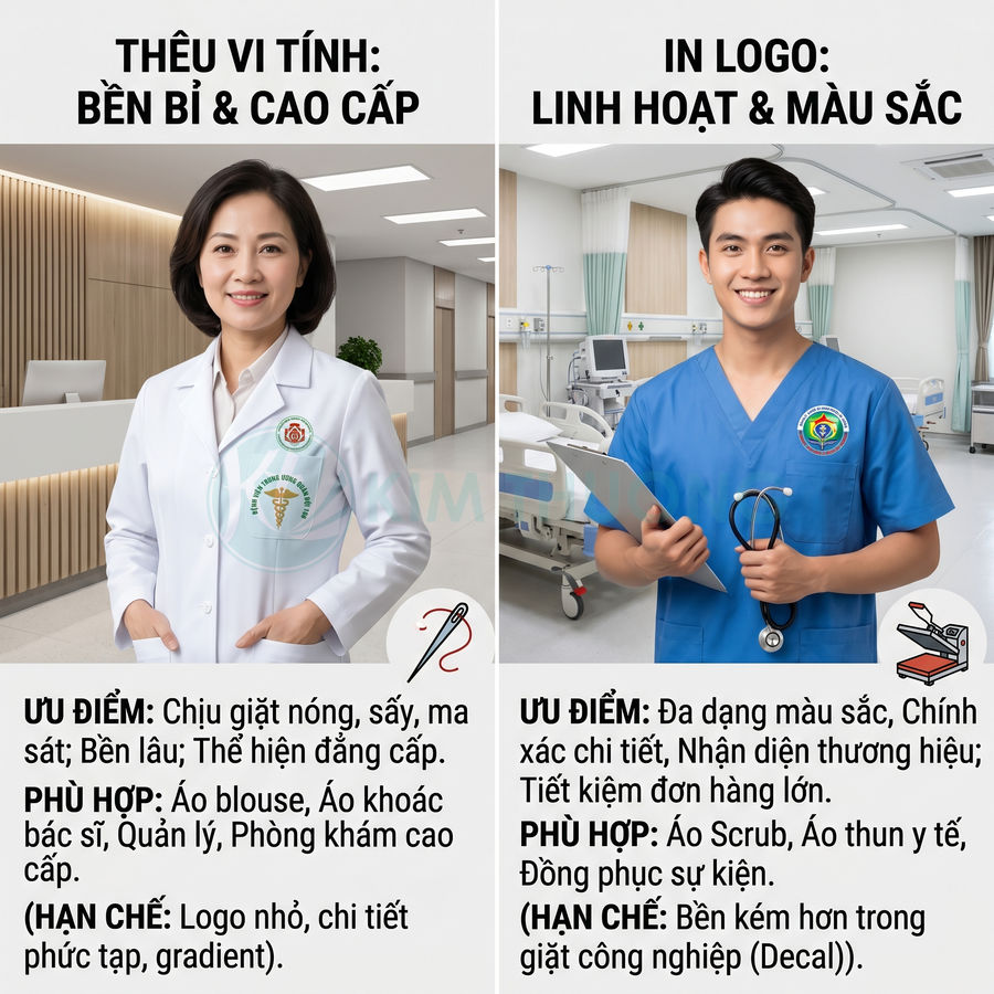 In Hay Thêu Logo Lên Đồng Phục Y Tế Đẹp Và Bền Hơn?