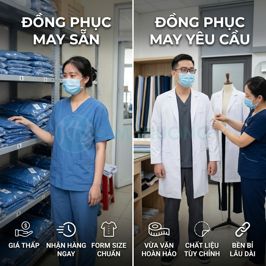 So Sánh Đồng Phục Y Tế May Sẵn Và May Theo Yêu Cầu