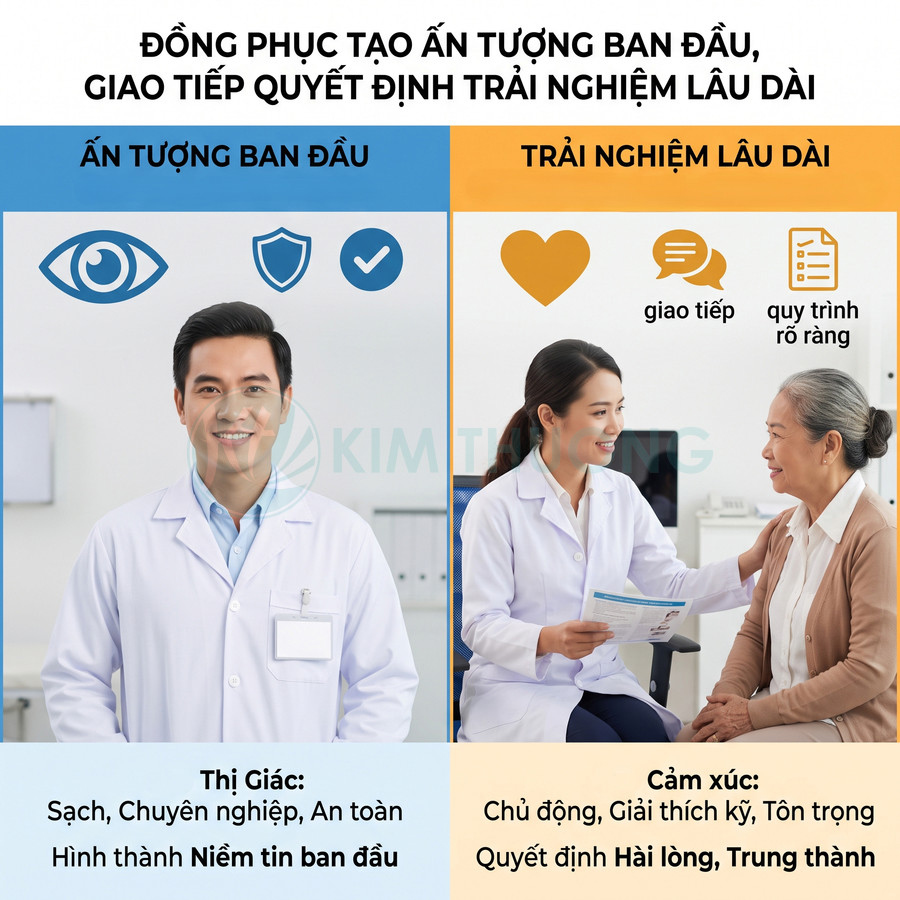 Đồng phục bác sĩ trắng chuyên nghiệp tạo ấn tượng ban đầu và trải nghiệm chăm sóc bệnh nhân tin tưởng lâu dài