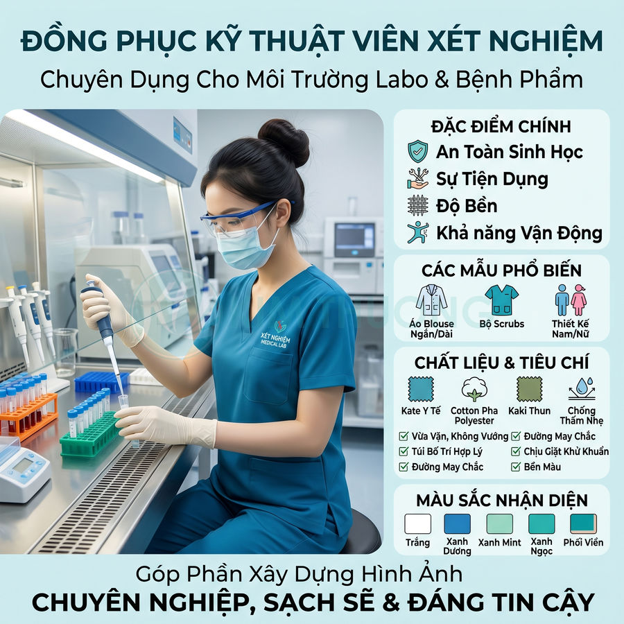 Mẫu Đồng Phục Kỹ Thuật Viên Xét Nghiệm Đẹp Và Tiện Dụng