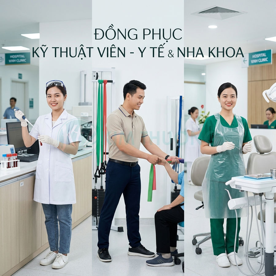 Đồng phục kỹ thuật viên y tế và nha khoa hiện đại trong phòng khám bệnh viện