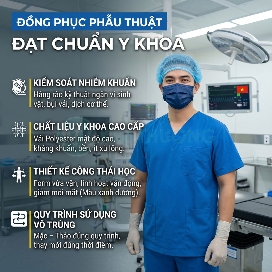 Đồng Phục Phòng Mổ Đạt Chuẩn Vô Trùng Cần Những Yếu Tố Gì?