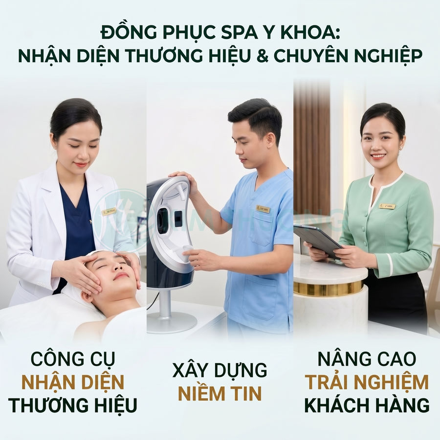 Mẫu Đồng Phục Spa Y Khoa Sang Trọng, Chuẩn Nhận Diện