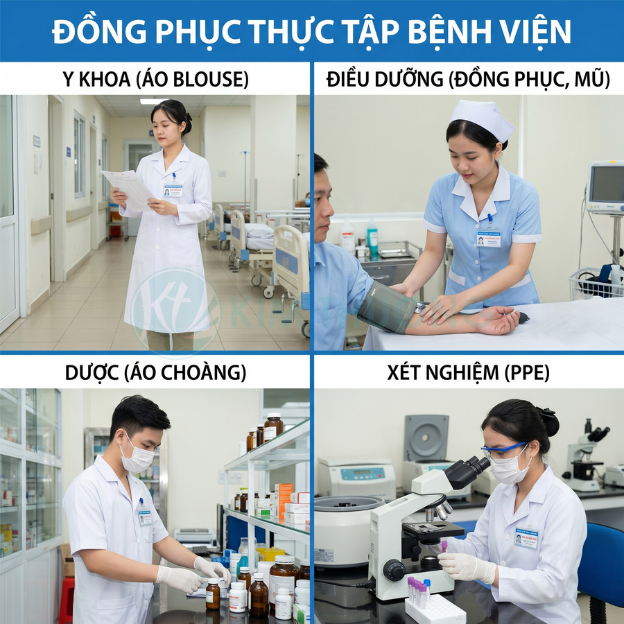 Đồng phục thực tập bệnh viện cho y khoa điều dưỡng dược và xét nghiệm PPE trong môi trường bệnh viện