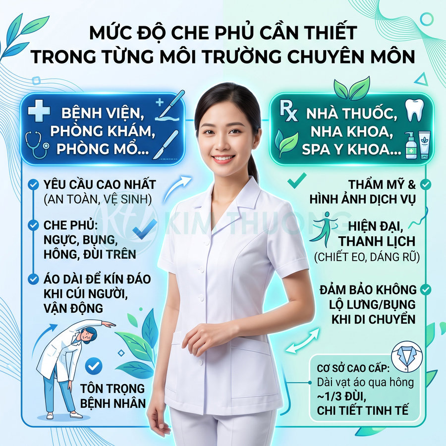 Đồng phục y tá nữ màu trắng tay ngắn cổ bẻ, dáng ôm thanh lịch cho bệnh viện phòng khám