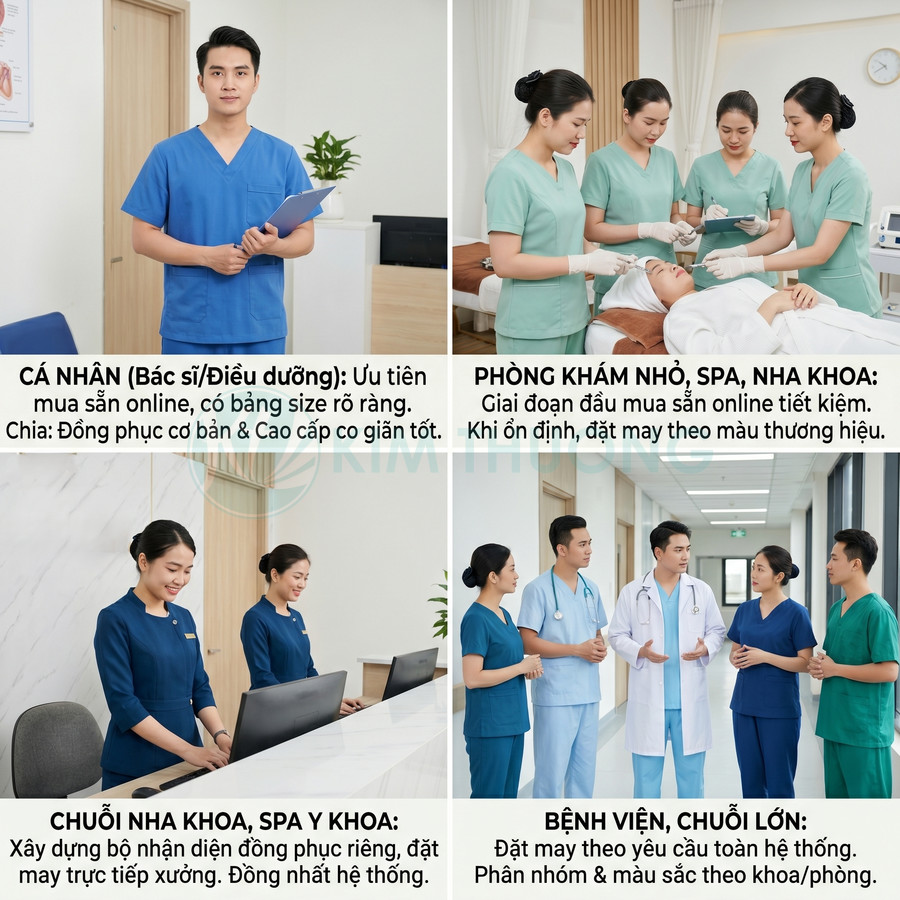Đồng phục y tế, spa, nha khoa màu xanh cho bác sĩ và điều dưỡng trong nhiều bối cảnh làm việc khác nhau