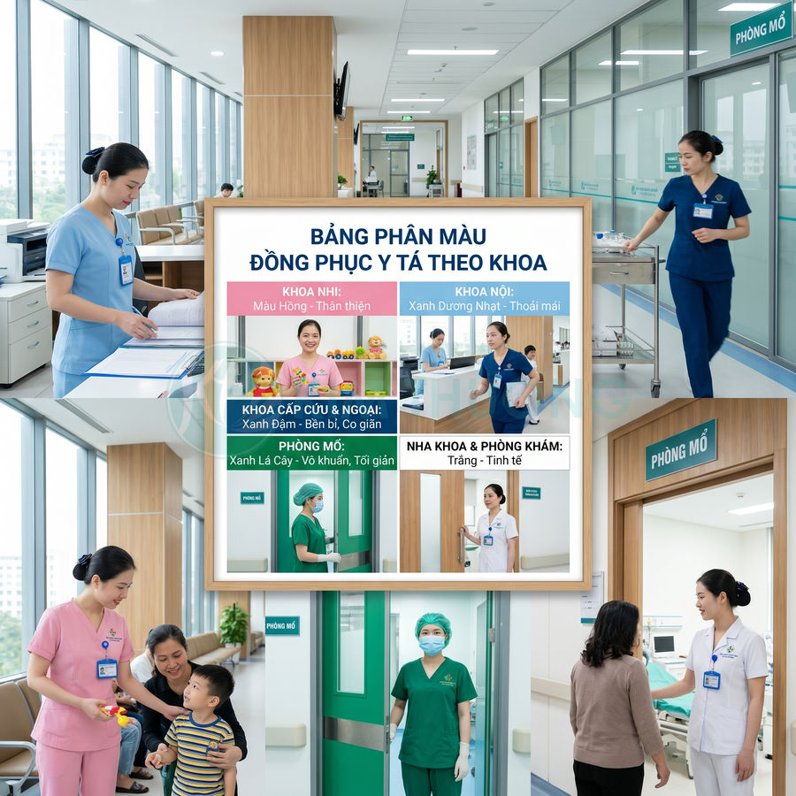 Mẫu đồng phục y tá đẹp, dễ nhận diện theo khoa phòng