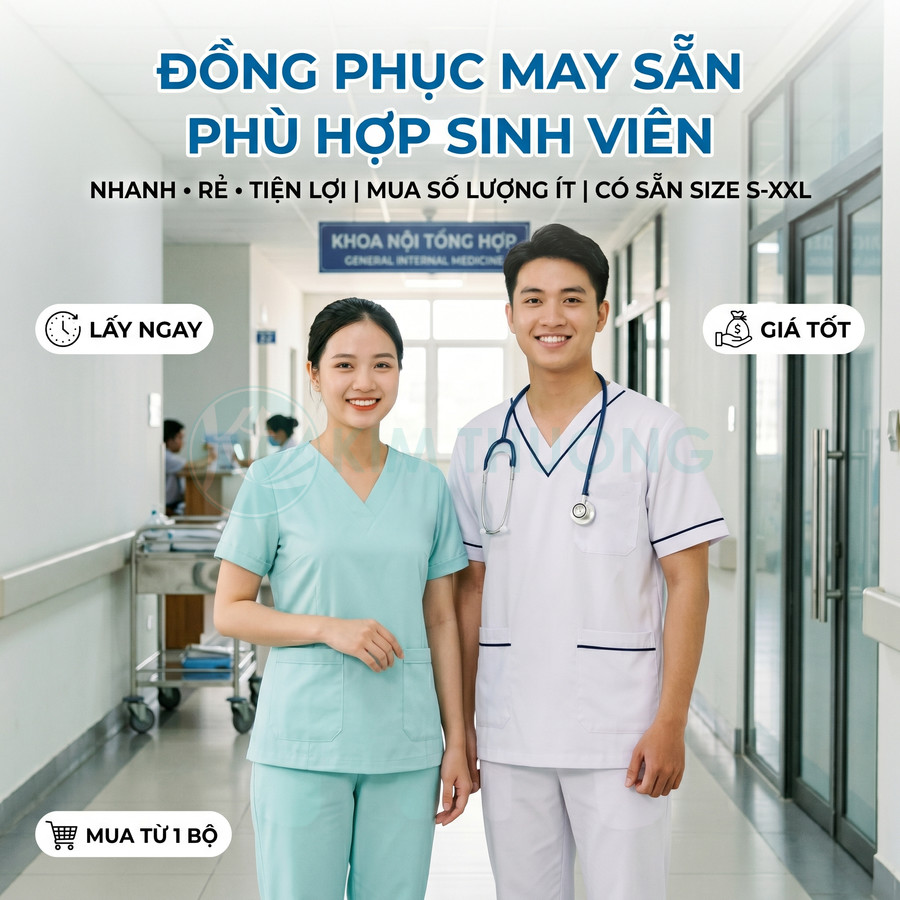 Đồng phục y tá và bác sĩ may sẵn cho sinh viên thực tập tại bệnh viện