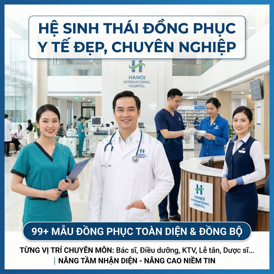 99+ mẫu đồng phục y tế đẹp, chuyên nghiệp cho bệnh viện và phòng khám
