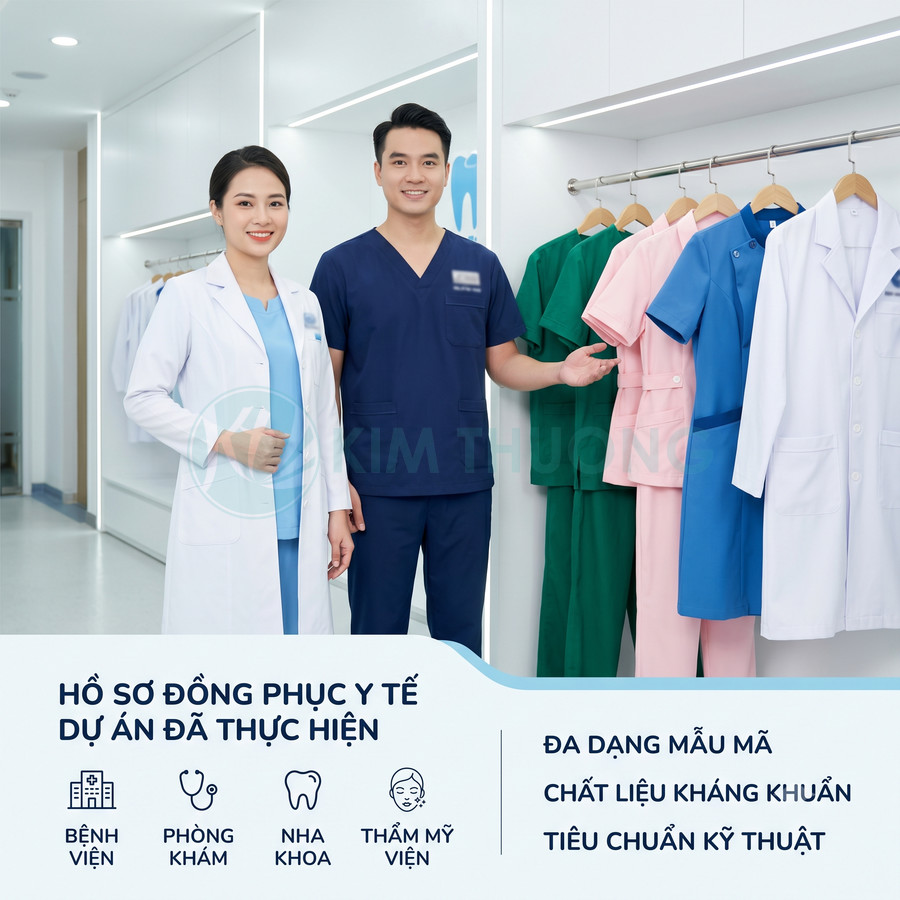 Đồng phục y tế cho bệnh viện và phòng khám với nhiều màu sắc, chất liệu kháng khuẩn, thiết kế chuyên nghiệp