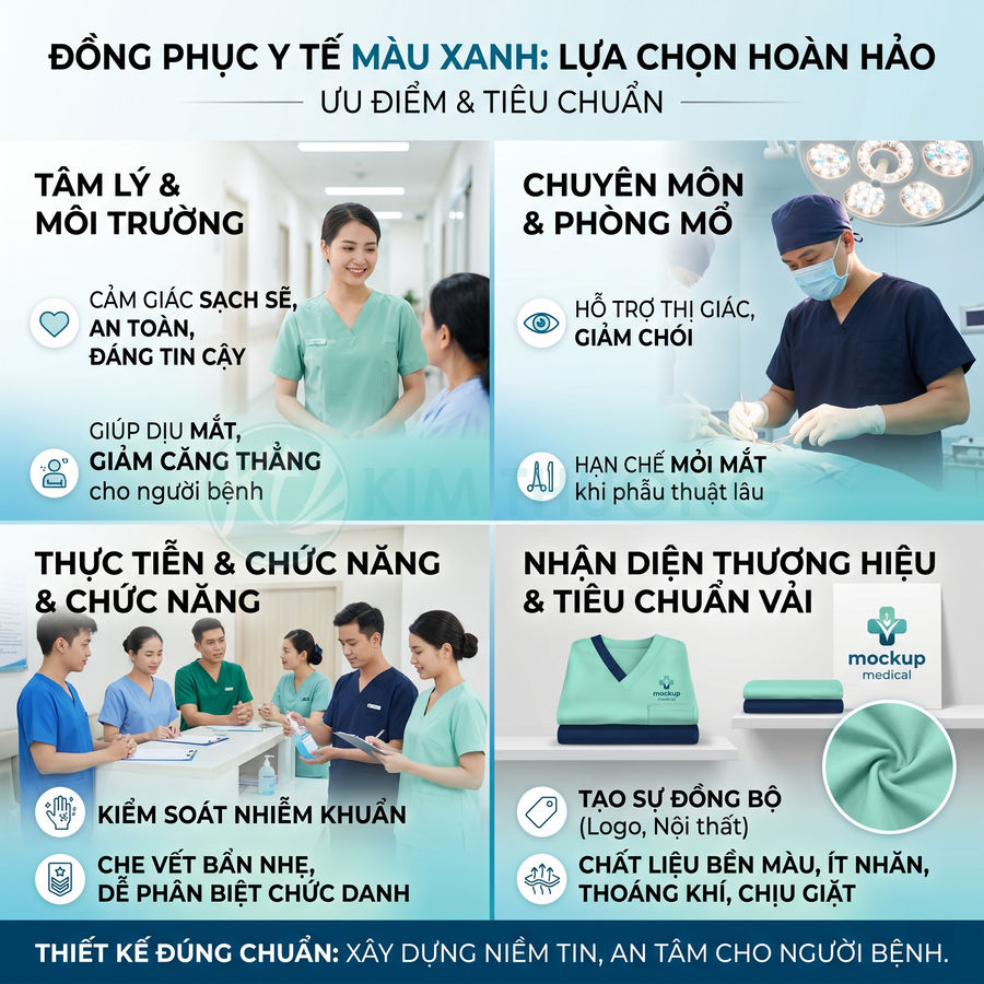 Vì Sao Đồng Phục Y Tế Màu Xanh Được Ưa Chuộng?