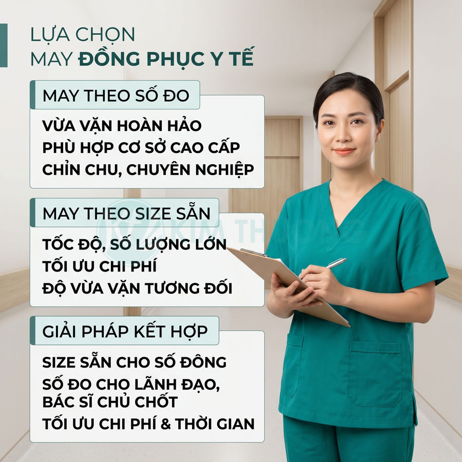 May Đồng Phục Y Tế Theo Số Đo Hay Theo Size Có Sẵn?