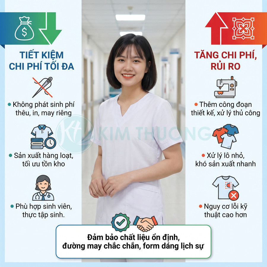 Đồng phục y tế màu trắng, giới thiệu lợi ích sản xuất hàng loạt và chất lượng đường may ổn định