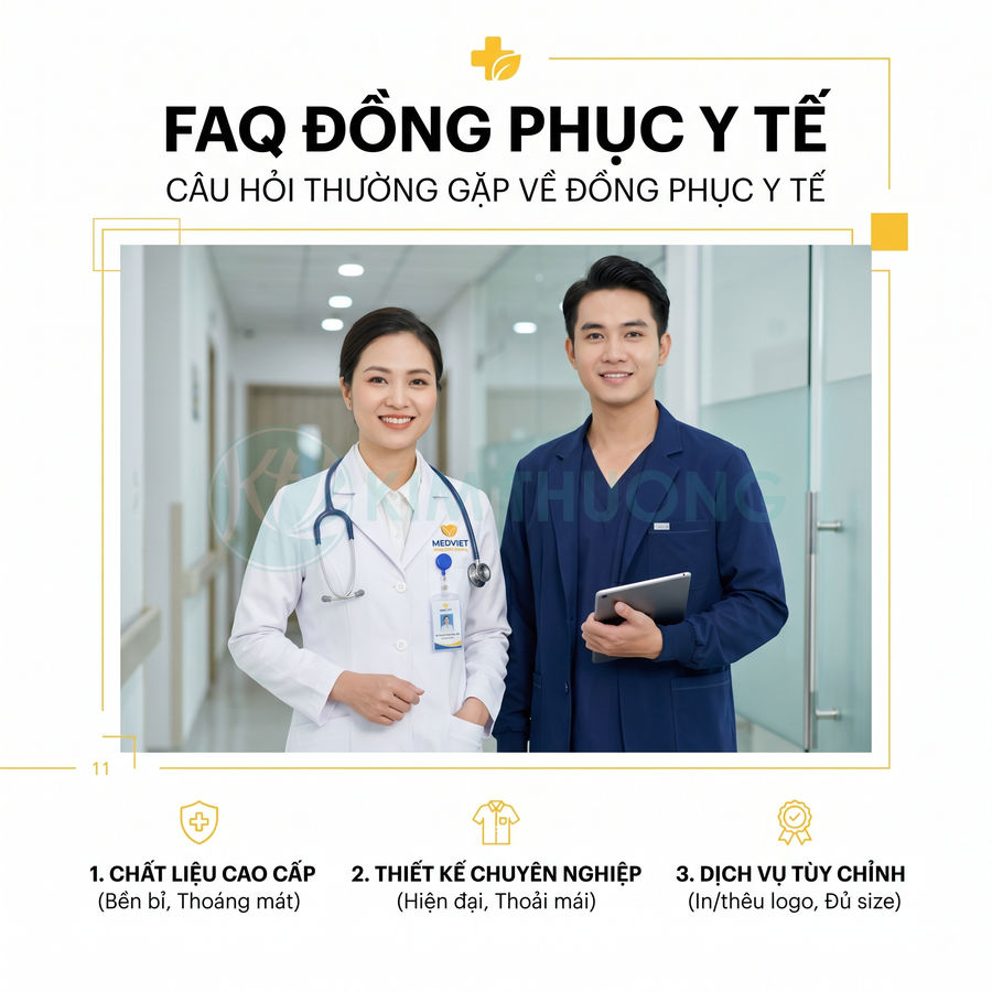 Bộ đồng phục y tế cao cấp cho bác sĩ và nhân viên y khoa với thiết kế hiện đại, chuyên nghiệp