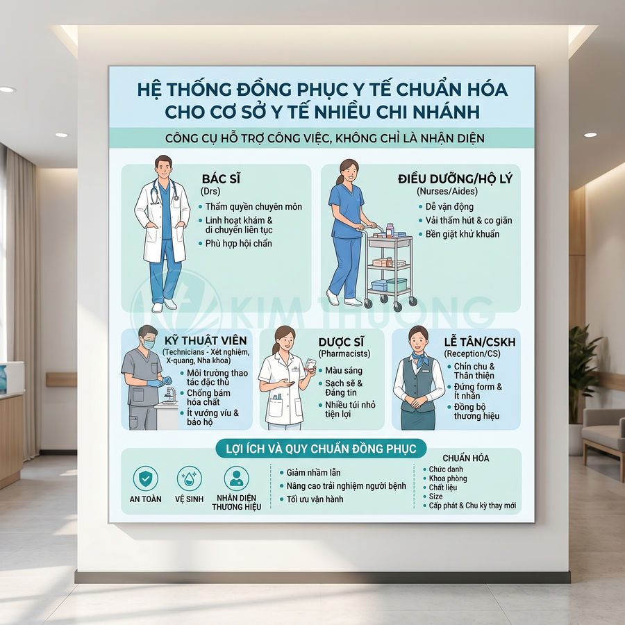 Cách chọn đồng phục y tế phù hợp cho từng vị trí làm việc