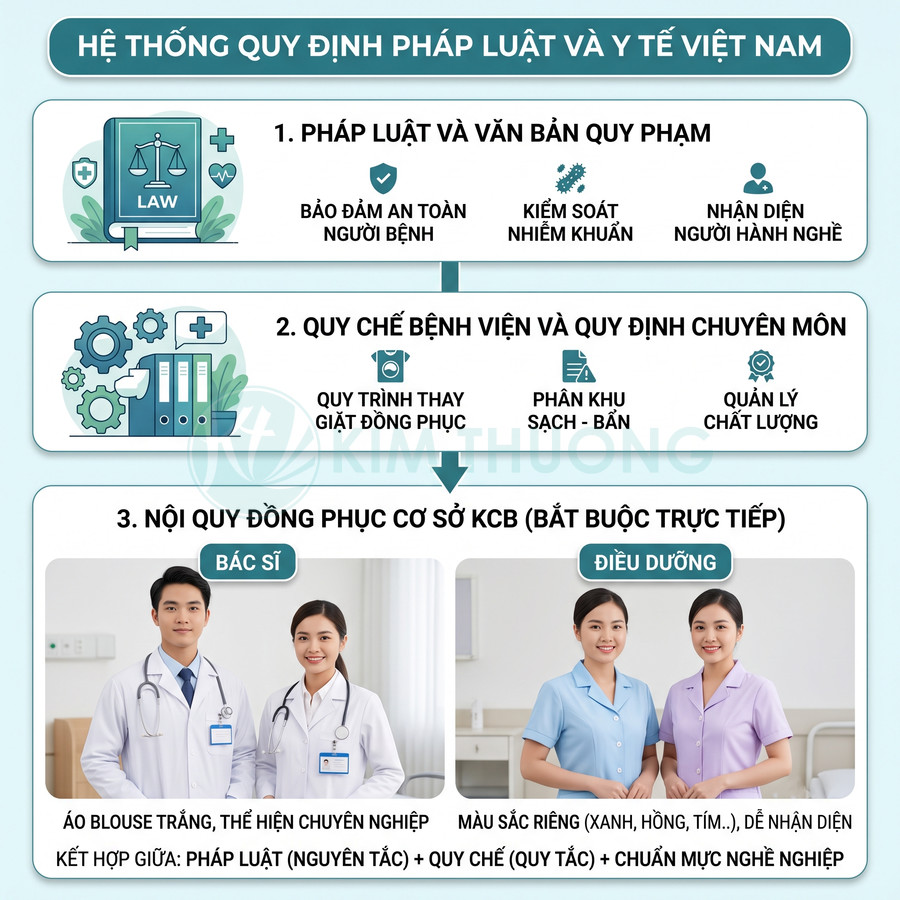 Hệ thống quy định pháp luật y tế Việt Nam và quy định đồng phục bác sĩ điều dưỡng trong bệnh viện