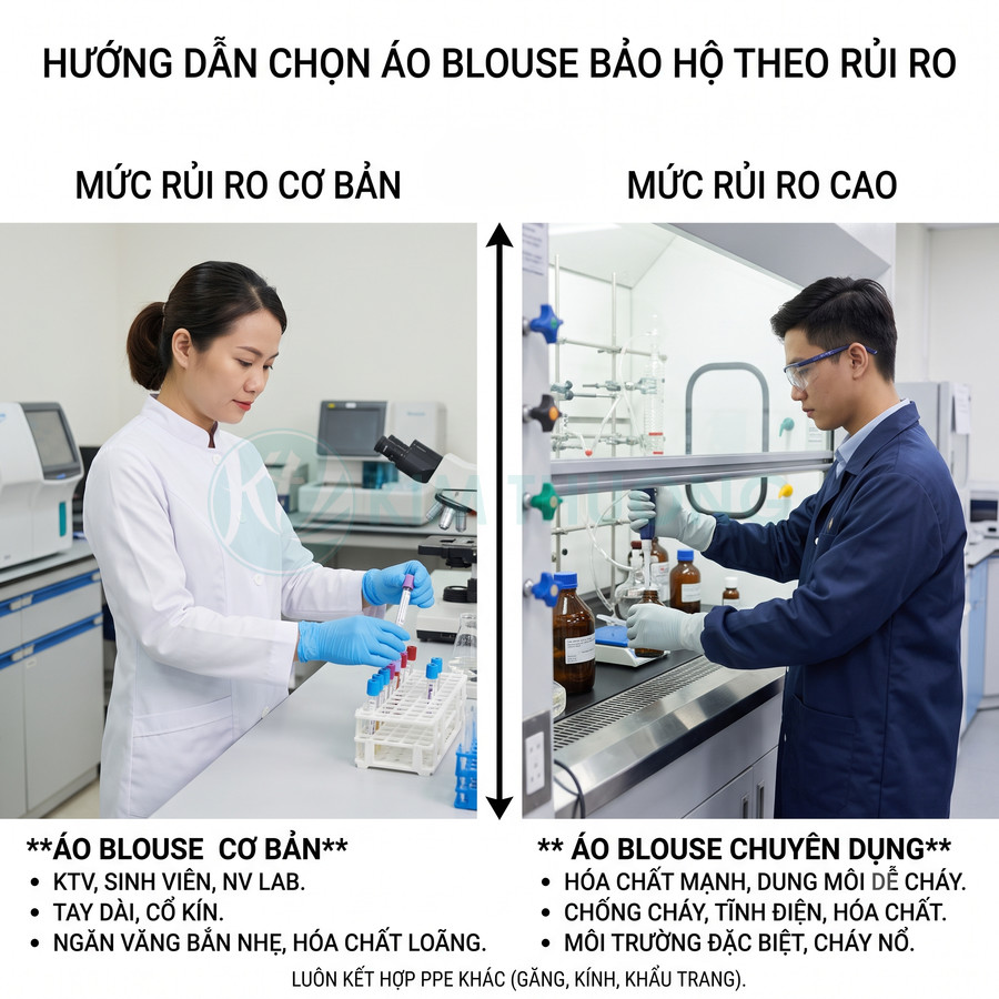 Hướng dẫn chọn áo blouse bảo hộ cơ bản và chuyên dụng cho nhân viên phòng thí nghiệm