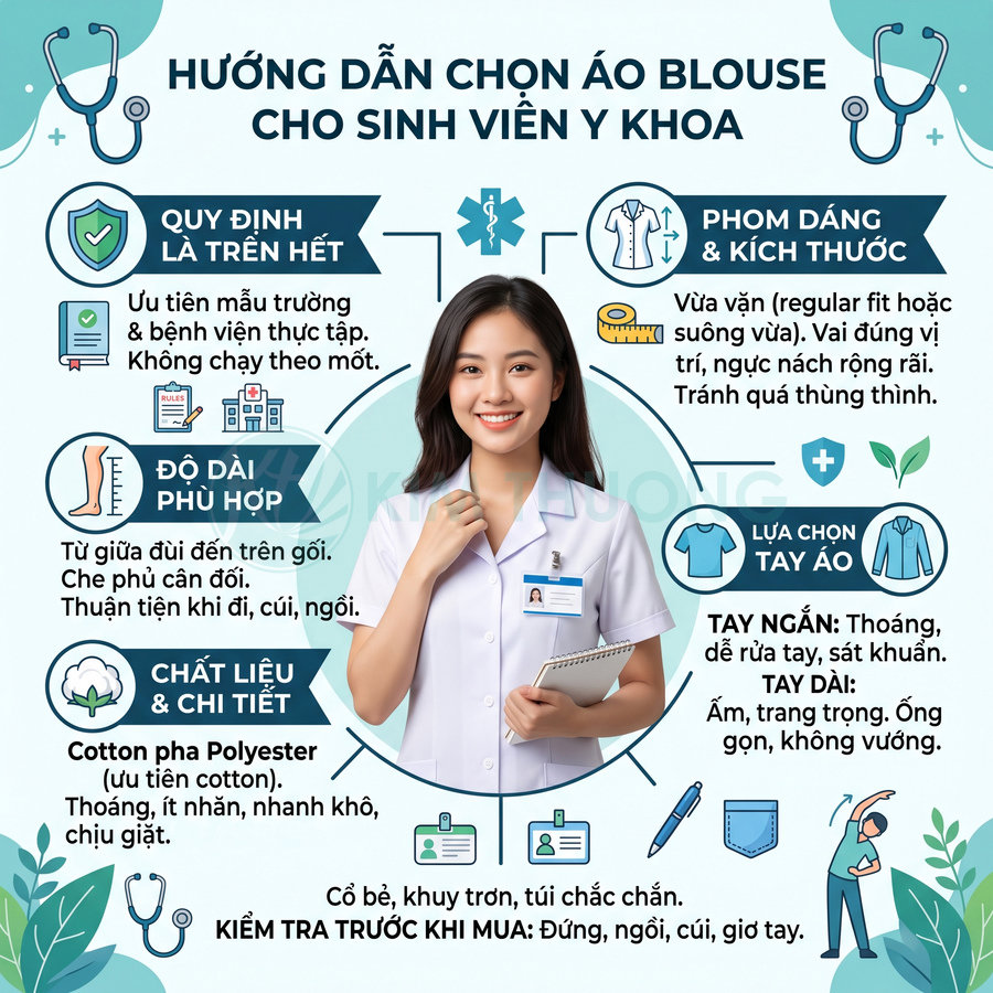 Áo blouse sinh viên y khoa nên mua loại nào?