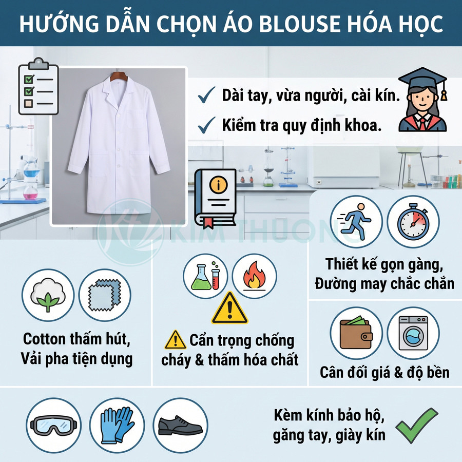 Áo blouse phòng thí nghiệm cho sinh viên hóa học nên mua loại nào?