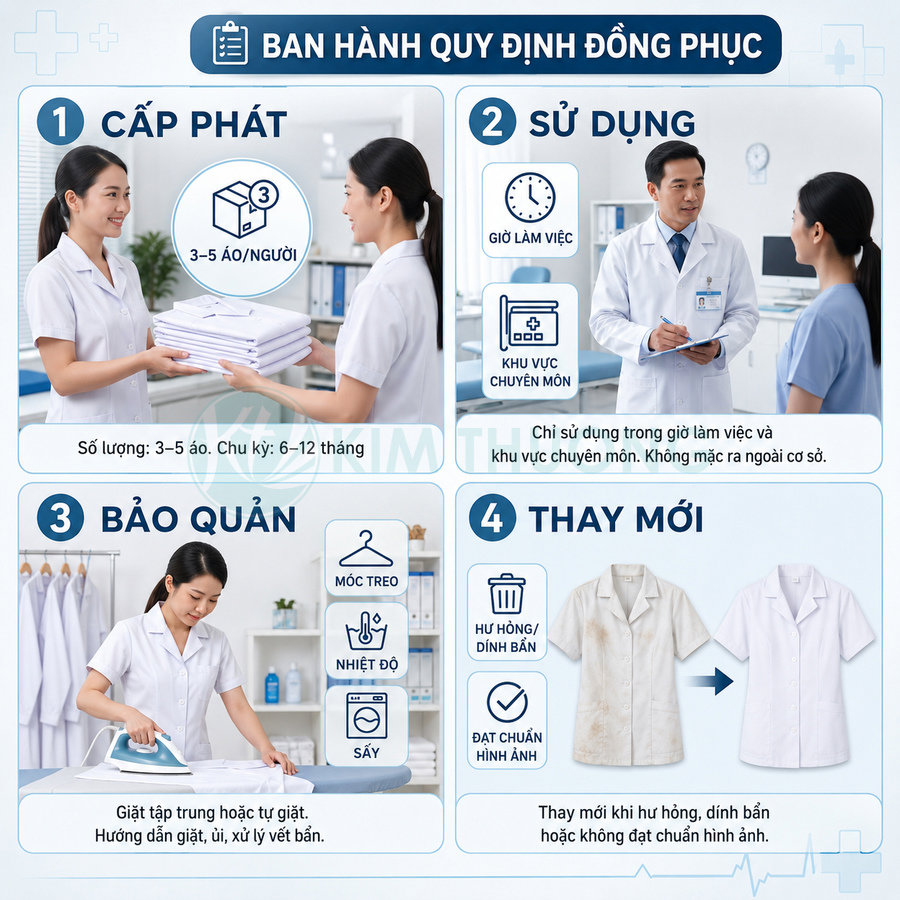 Quy định cấp phát, sử dụng, bảo quản và thay mới đồng phục y tế cho nhân viên bệnh viện