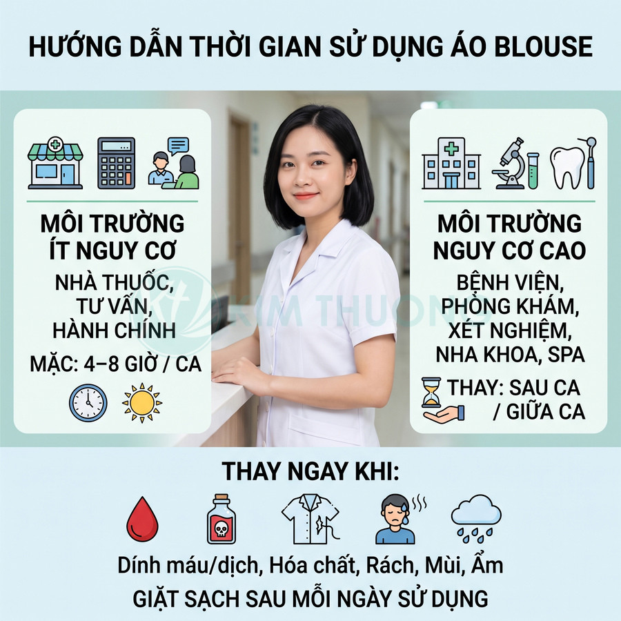 Áo blouse có thể dùng liên tục trong bao lâu?