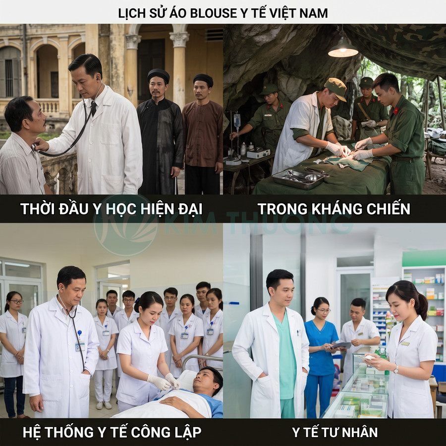 Lịch sử áo blouse y tế Việt Nam qua các giai đoạn từ kháng chiến đến bệnh viện công lập và y tế tư nhân