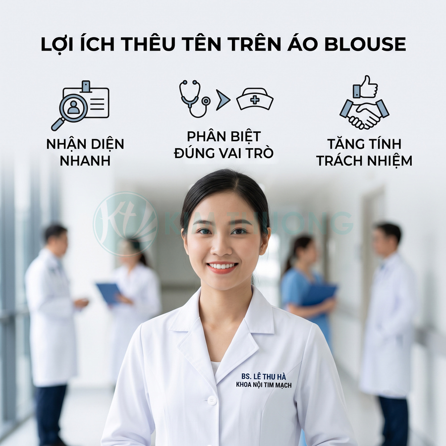 Áo blouse có nên thêu tên cá nhân để dễ nhận diện không?
