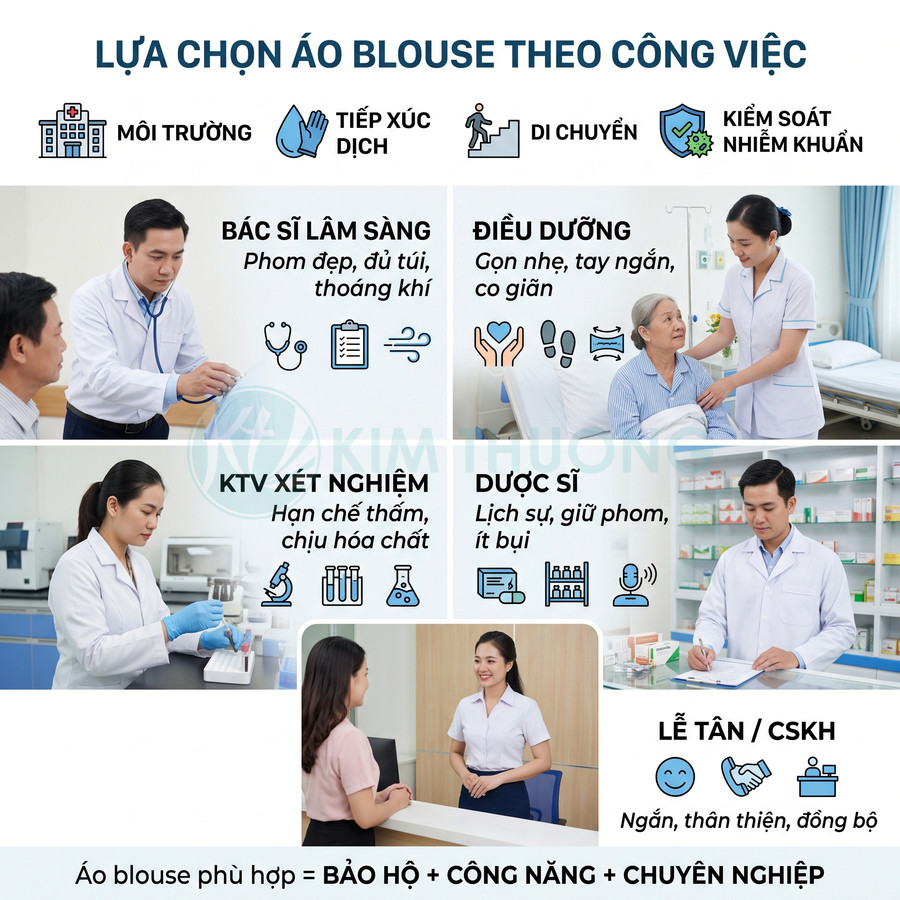 Cách lựa chọn áo blouse theo tính chất công việc