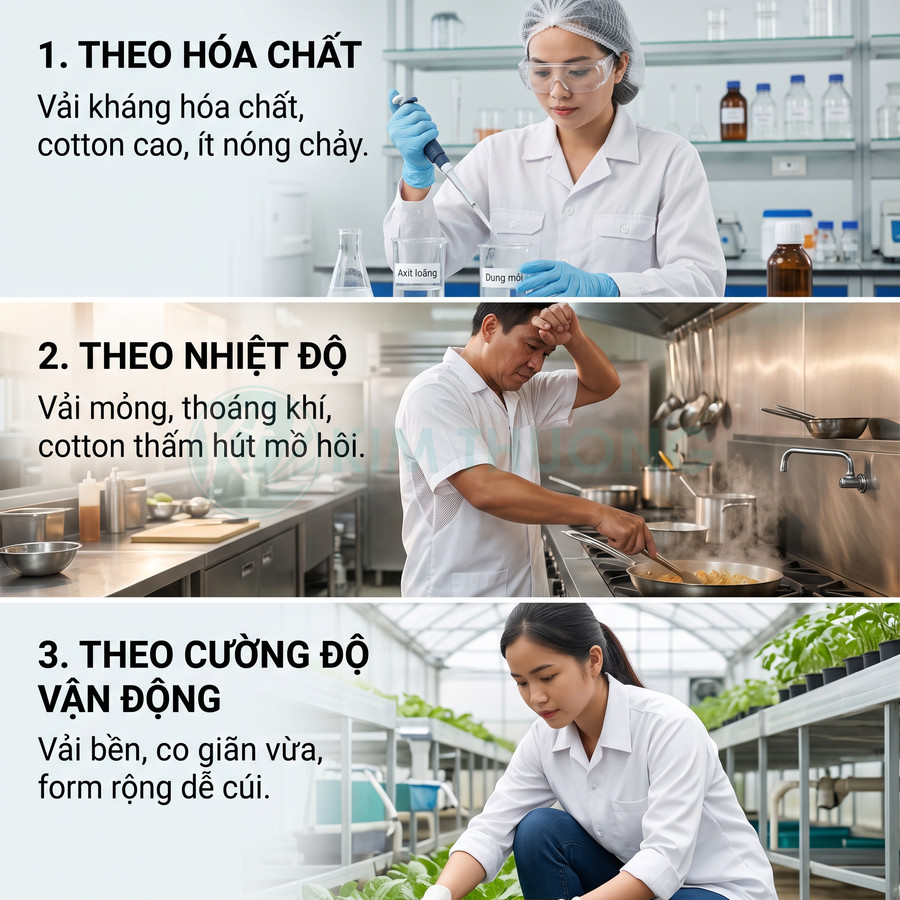 Đồng phục áo sơ mi trắng cho nhân viên phòng thí nghiệm, đầu bếp và công nhân nông nghiệp trong môi trường làm việc