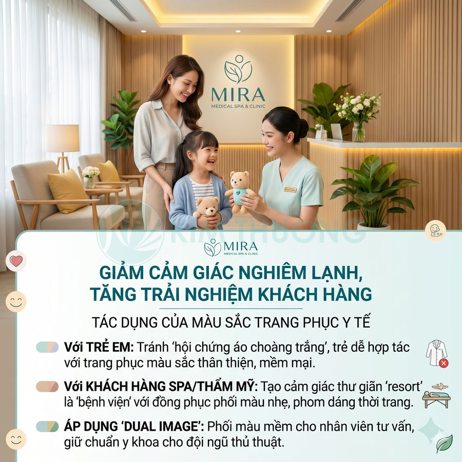 Nhân viên Mira Medical Spa & Clinic tư vấn cho bé và mẹ trong không gian tiếp đón sang trọng, thân thiện