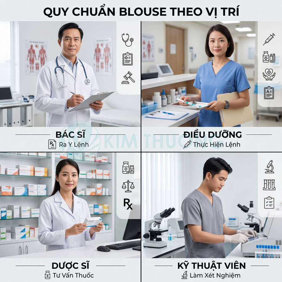 Quy chuẩn đồng phục blouse cho bác sĩ, điều dưỡng, dược sĩ, kỹ thuật viên trong môi trường bệnh viện