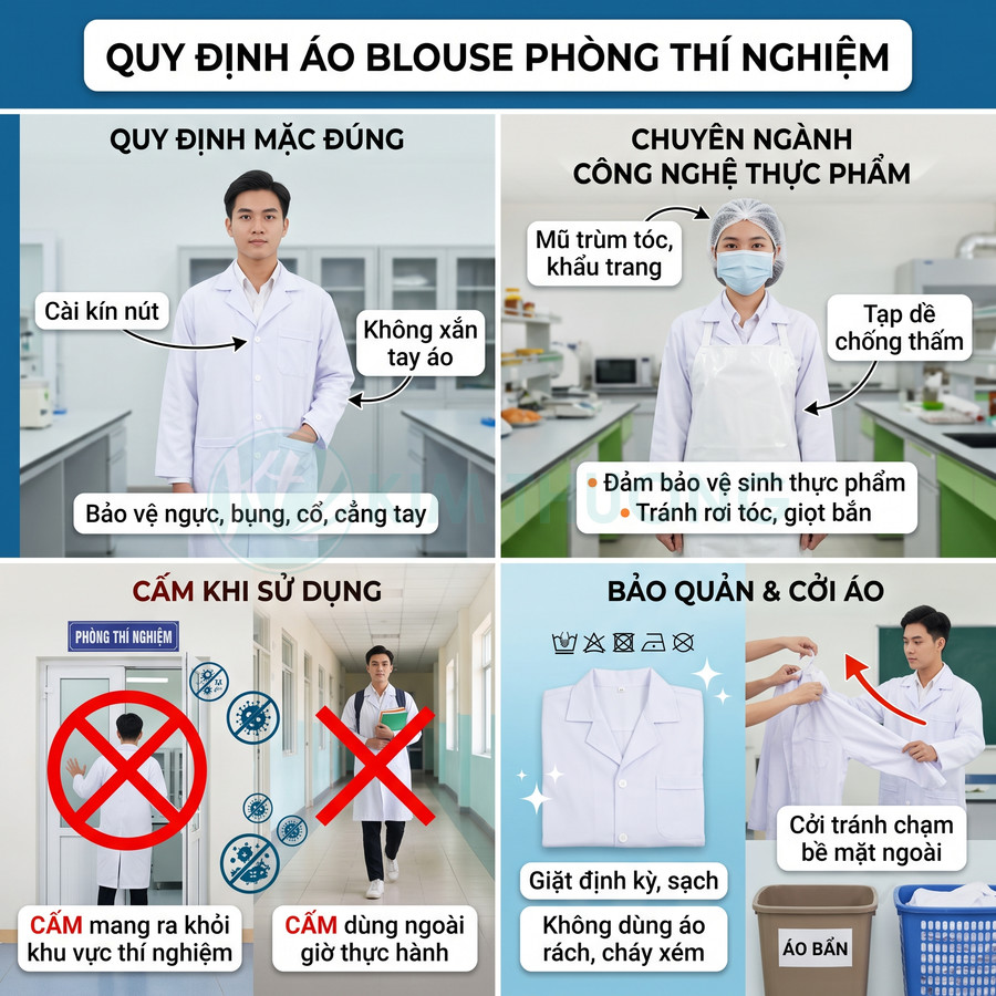 Quy định sử dụng và bảo quản áo blouse phòng thí nghiệm cho sinh viên và kỹ thuật viên khoa học