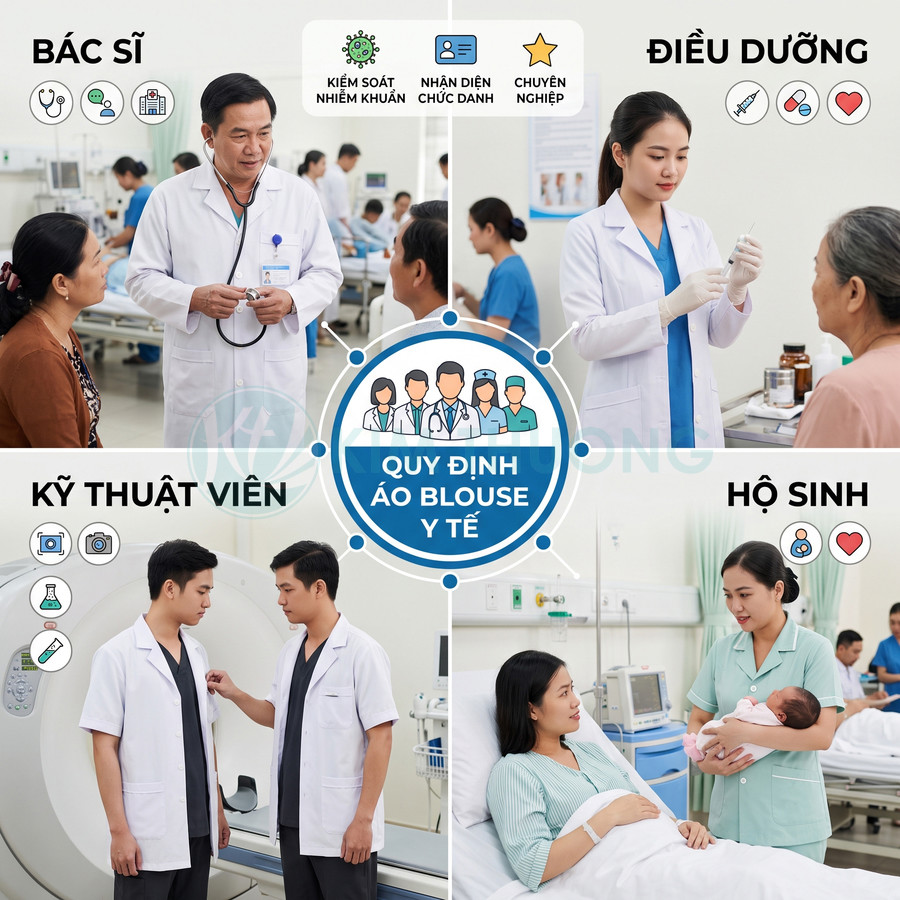 Quy định áo blouse y tế cho bác sĩ điều dưỡng kỹ thuật viên hộ sinh trong bệnh viện