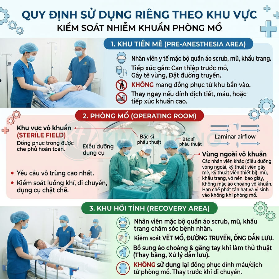 Quy định kiểm soát nhiễm khuẩn phòng mổ với nhân viên y tế chăm sóc và phẫu thuật cho bệnh nhân