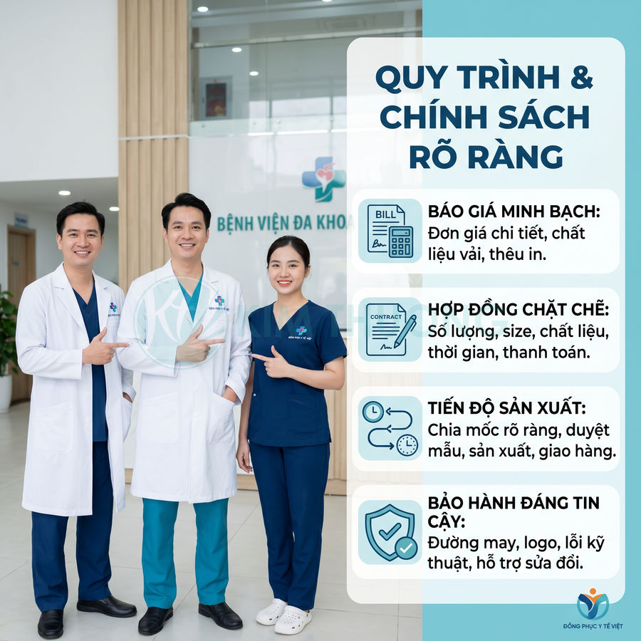 Bộ đồng phục y tế màu xanh trắng cho bác sĩ và y tá tại bệnh viện đa khoa, thiết kế chuyên nghiệp hiện đại